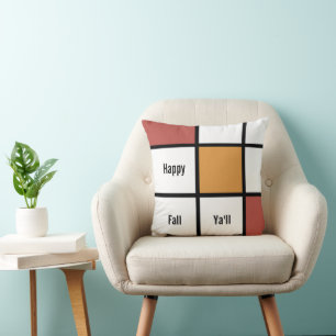 Anpassbarer Rust Gold Mondrian-Stil Kissen