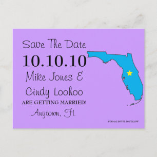Anpassbarer Save the Date-Staat - FLORIDA Ankündigungspostkarte