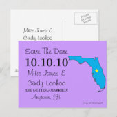 Anpassbarer Save the Date-Staat - FLORIDA Ankündigungspostkarte (Vorne/Hinten)