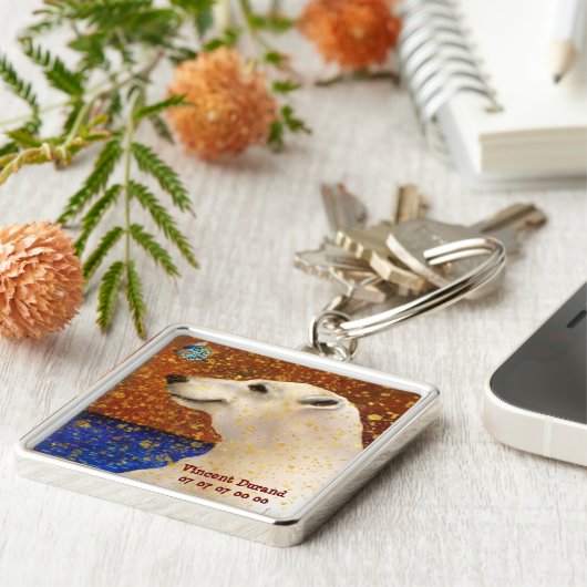 Anpassbarer Schlüsselhalter Weißbär und Schmetterl Schlüsselanhänger (Seite)