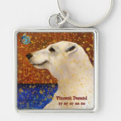 Anpassbarer Schlüsselhalter Weißbär und Schmetterl Schlüsselanhänger (Vorne)