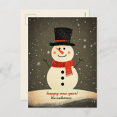 Anpassbarer Schneemann Feiertagspostkarte (Vorne/Hinten)