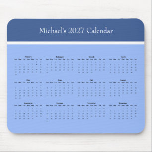 Anpassbarer Schreibtischkalender 2027 für das ganz Mousepad