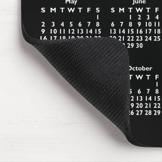 Anpassbarer Schwarz-Weiß-Kalender 2021 Mousepad (Ecke)
