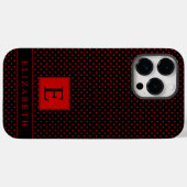 Anpassbarer schwarzer Hintergrund Red Polka Dot Case-Mate iPhone Hülle (Rückseite (Horizontal))