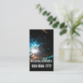 Anpassbarer Schweißdienst qr-Code Visitenkarte (Stehend Vorderseite)