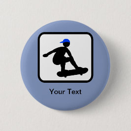 Anpassbarer Skater auf Skateboard-Logos Button