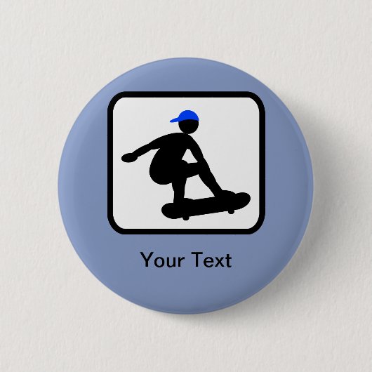 Anpassbarer Skater auf Skateboard-Logos Button (Vorderseite)
