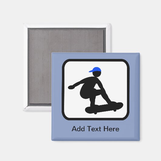 Anpassbarer Skater auf Skateboard-Logos Magnet (Vorderseite/Rückseite)