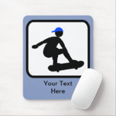 Anpassbarer Skater auf Skateboard-Logos Mousepad (Mit Mouse)