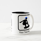 Anpassbarer Skater auf Skateboard-Logos Zweifarbige Tasse (VorderseiteRechts)