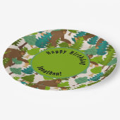 Anpassbarer Sonnenfuß im Wald Pappteller (Schrägansicht)