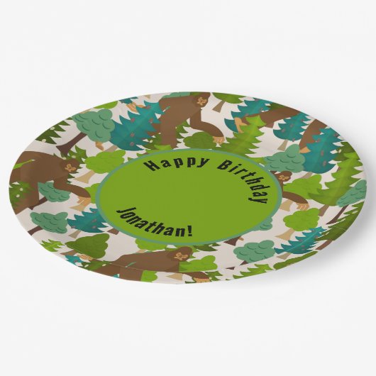 Anpassbarer Sonnenfuß im Wald Pappteller (Schrägansicht)