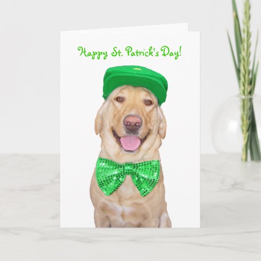 Anpassbarer, sonniger Labrador in Grün Karte (Vorderseite)