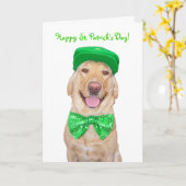 Anpassbarer, sonniger Labrador in Grün Karte (Gelbe Blume)