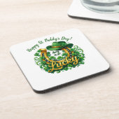 Anpassbarer St. Patrick's Day Getränkeuntersetzer (Linke Seite)