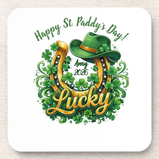 Anpassbarer St. Patrick's Day Getränkeuntersetzer (Vorderseite)