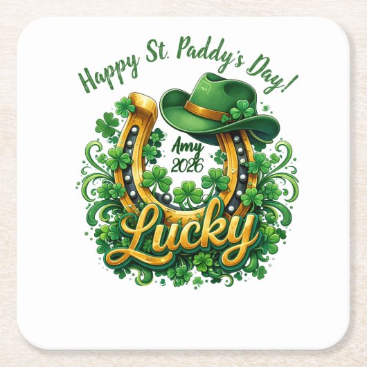Anpassbarer St. Patrick's Day Rechteckiger Pappuntersetzer (Vorderseite)