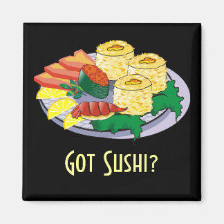 Anpassbarer Sushi-Magnet - Text und Hintergrund hi Magnet