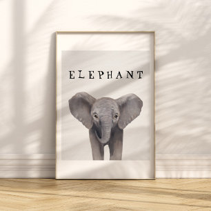 Anpassbarer Süßer Baby-Elefant Kinderposter Poster