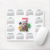 Anpassbarer süßer Cavapoo-Hundekalender Mousepad (Mit Mouse)