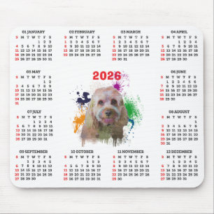 Anpassbarer süßer Cavapoo-Hundekalender Mousepad