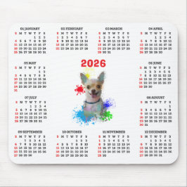 Anpassbarer süßer Chihuahua-Hundekalender Mousepad