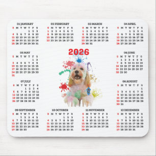 Anpassbarer süßer Cockapoo-Hundekalender Mousepad