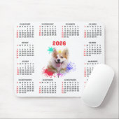 Anpassbarer süßer Corgi-Hundekalender Mousepad (Mit Mouse)