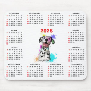 Anpassbarer süßer Dalmatiner-Hundekalender Mousepad