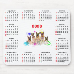 Anpassbarer süßer deutscher Schäferhund-Kalender Mousepad