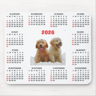 Anpassbarer süßer Golden Retriever Hund Kalender  Mousepad