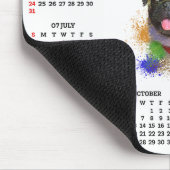 Anpassbarer süßer Mops-Hund-Kalender Mousepad (Ecke)