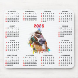 Anpassbarer süßer Pittie-Hundekalender Mousepad