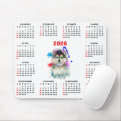 Anpassbarer süßer Pomsky-Hundekalender Mousepad (Mit Mouse)