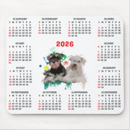 Anpassbarer süßer Schnauzer-Hundekalender Mousepad