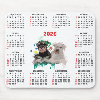 Anpassbarer süßer Schnauzer-Hundekalender Mousepad