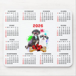 Anpassbarer süßer Shih Tzu-Hundekalender   Mousepad