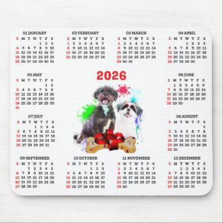 Anpassbarer süßer Shih Tzu-Hundekalender Mousepad