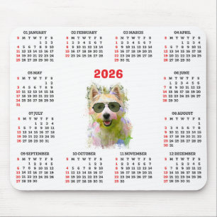 Anpassbarer süßer Westie-Hundekalender Mousepad