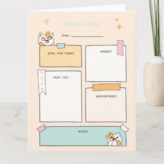 Anpassbarer Tagesplaner Download Karte (Vorderseite)