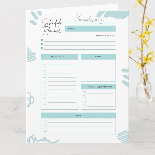 Anpassbarer Tagesplaner Download Karte (Gelbe Blume)