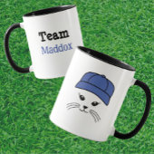 Anpassbarer Team Little Cat Baseball Player Tasse