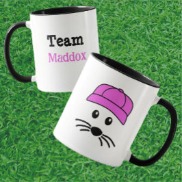 Anpassbarer Team Little Mouse Baseball Player Tasse