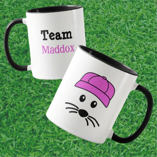Anpassbarer Team Little Mouse Baseball Player Tasse
