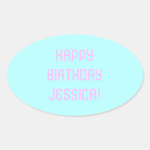 Anpassbarer Text Alles Gute zum Geburtstag für jed Ovaler Aufkleber