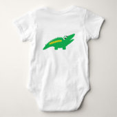 Anpassbarer Text Alligator Baby Strampler (Rückseite)