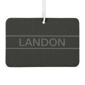 Anpassbarer Text | Bold Modern Black & Dark Gray Autolufterfrischer (Rückseite)