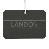 Anpassbarer Text | Bold Modern Black & Dark Gray Autolufterfrischer (Vorderseite)