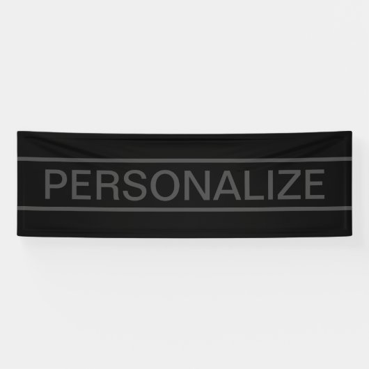 Anpassbarer Text | Bold Modern Black & Dark Gray Banner (Horizontal)